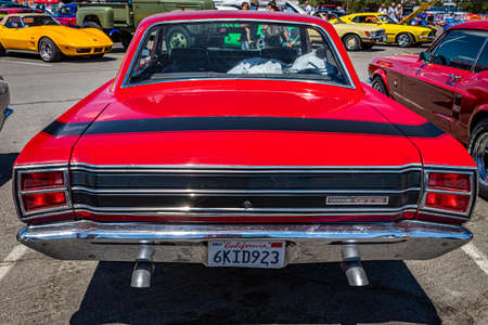 Reno, NV - August 4, 2021: 1969 Dodge Dart GTS Hardtop Coupe at a local car show.のeditorial素材