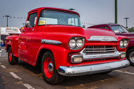 Reno, NV - August 6, 2021: 1959 Chevrolet Apache 31 Pickup Truck at a local car show.のeditorial素材