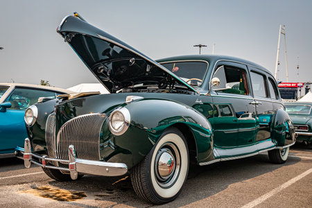 Reno, NV - August 6, 2021: 1941 Lincoln Custom Limousine at a local car show.のeditorial素材
