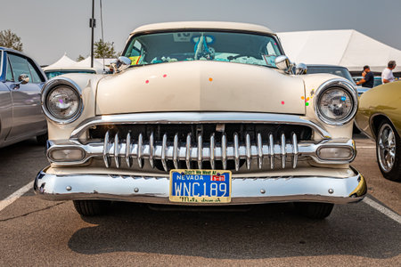 Reno, NV - August 6, 2021: 1952 Ford Crestline Victoria hardtop coupe at a local car show.のeditorial素材