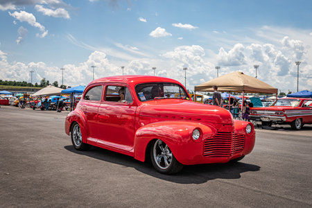 Lebanon, TN - May 14, 2022: 1941 Chevrolet Special Deluxe Street Rod Sedan at a local car show.のeditorial素材