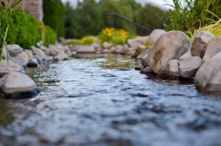 A small river running through a mountain range in utah.の写真素材