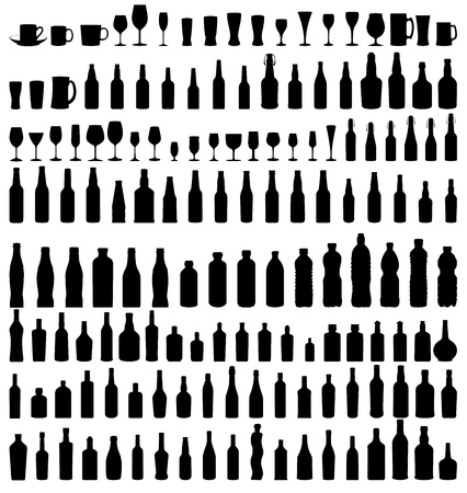 Vector set of bottlesのイラスト素材