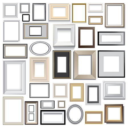 Vector set of the isolated picture framesのイラスト素材