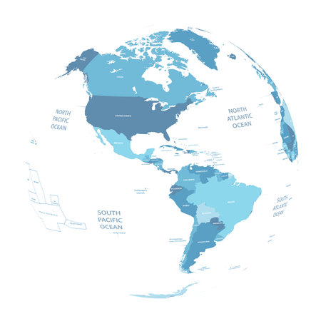 Vector Earth globe with political mapのイラスト素材