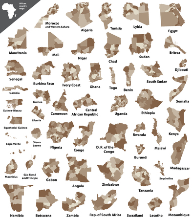 African vector isolated country mapsのイラスト素材