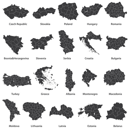 Vector maps of european countriesのイラスト素材