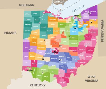 vector map of Ohioのイラスト素材