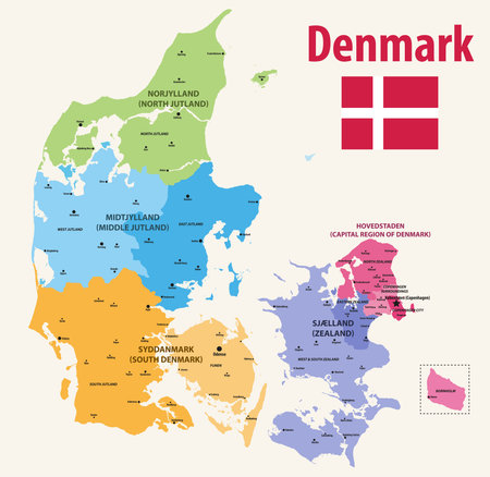 vector map of Denamark