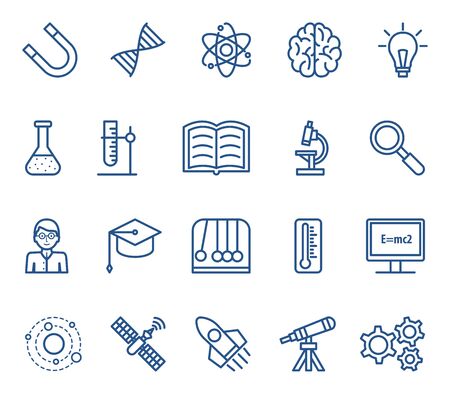 Science icons. Vector linear isolated illustrations collectionのイラスト素材