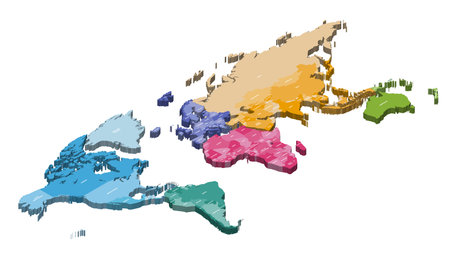 World map isometric 3d vector illustrationのイラスト素材