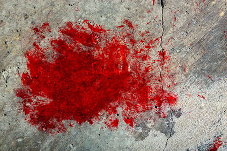 Vintage Cracked Wall with Red Splash  Beautiful Grunge Background の写真素材