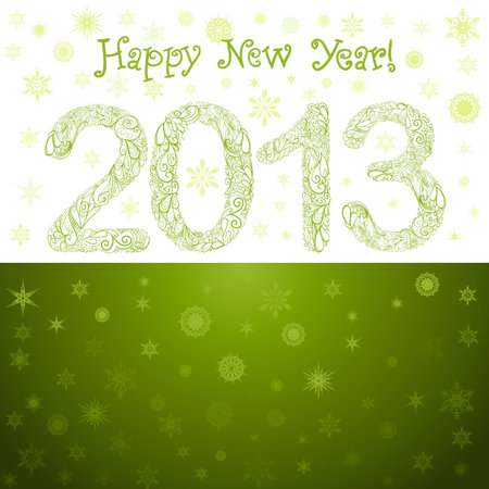 Hand-Drawn Christmas 2013 Numbers with Snowflakesのイラスト素材