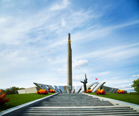 Obelisk  Hero City Minsk  in Belarus  World War II Memorial のeditorial素材
