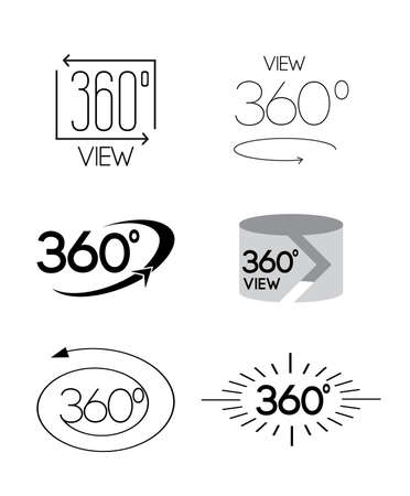 Simple Set of 360 Degree View Related Vector Icons.のイラスト素材