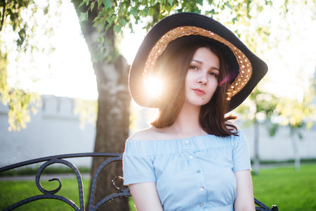 fashion portrait of a girlの写真素材