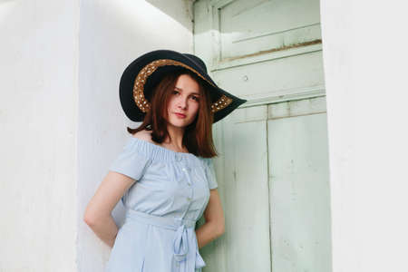 fashion portrait of a girlの写真素材