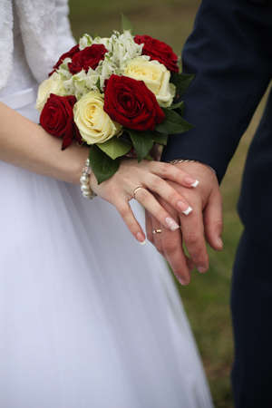 couple holding hands together romantic love conceptの写真素材
