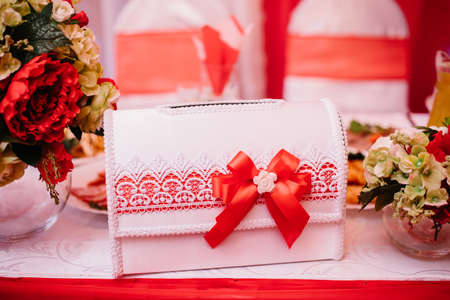 banquet hall or other function facility set for fine dining. selective focusの写真素材