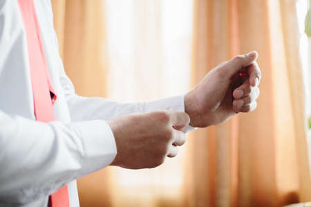Fashion detail image of a groom wearing on his wedding dayの写真素材