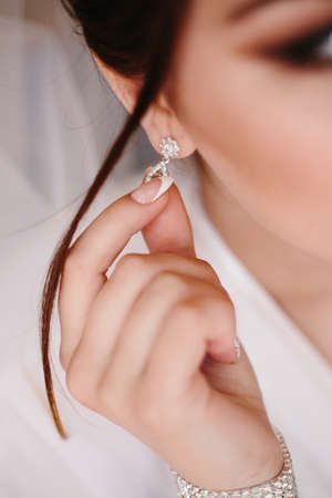 Fashion detail image of a bride wearing on her wedding day.の写真素材