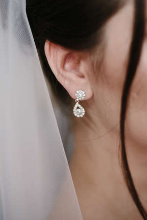Fashion detail image of a bride wearing on her wedding day.の写真素材