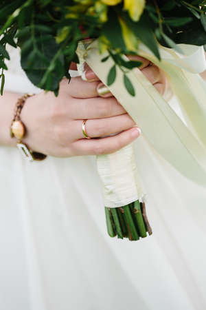 Beautiful wedding bouquet color luxury romantic backgroundの写真素材
