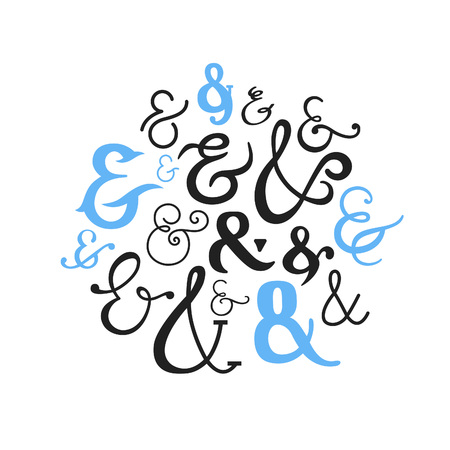Set of Decorative Ampersands. Vector Symbols Collection.のイラスト素材
