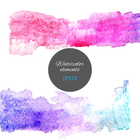Vectorized watercolor stripes. Colorful element for design.のイラスト素材