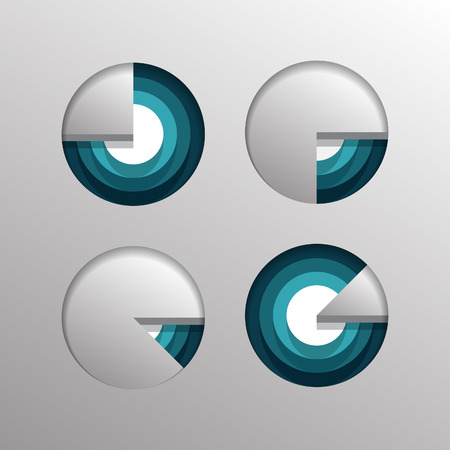 Gray vector pie charts set for your infographicsのイラスト素材