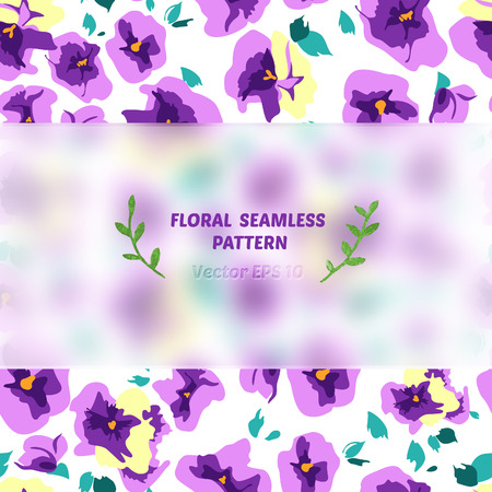 floral seamless pattern with frosted glass elementのイラスト素材