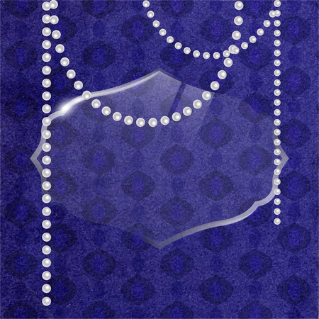 glamour romantic vintage vector background with glass label and necklaceのイラスト素材