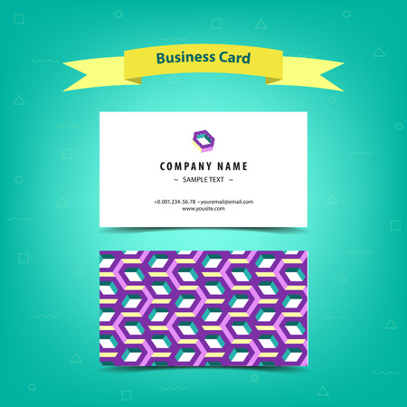 Business card design template. Vector abstract geometric conceptのイラスト素材