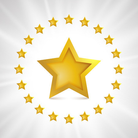 Golden shiny stars. Vector icons or logo element illustration.のイラスト素材
