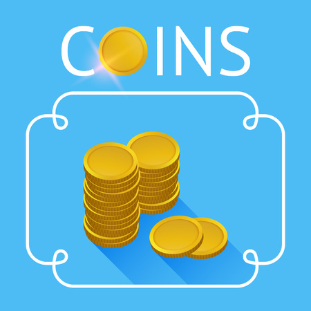 Stacks of gold coins. Vector money illustration.のイラスト素材