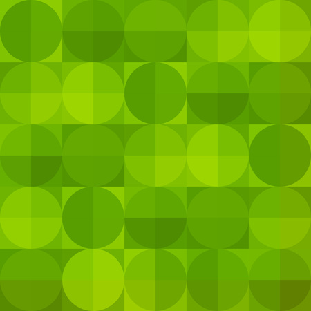 Green geometric squares and circles seamless pattern for your design. Vector illustration.のイラスト素材