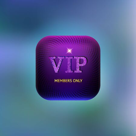Very important person glam shine purple icon. Members only. Glamour vector illustration.のイラスト素材