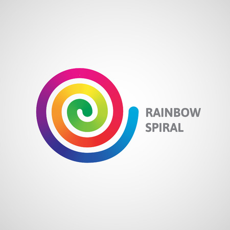 Spectrum spiral logo. Abstract rainbow dynamic vector illustration.のイラスト素材