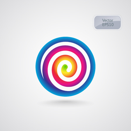 Lollipop spectrum spiral logo. Rainbow circle vector sign.のイラスト素材