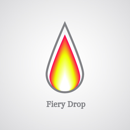 Fiery drop logo. Vector fire icon illustration.のイラスト素材
