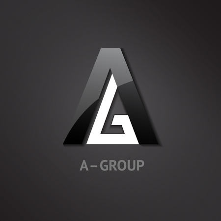 A-G letters logo. Symbol for groups companies. Vector illustration.のイラスト素材