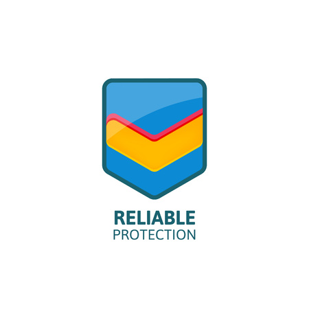 Reliable protection colorful shield with mark.Business logo template.のイラスト素材