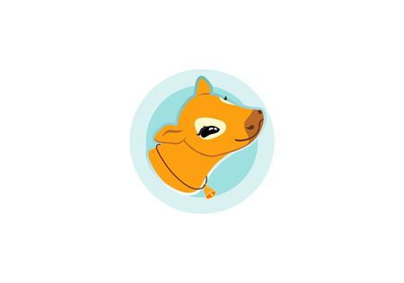 Smiling Cow Illustration. Vector Logo Design for Milk Packaging and Farm Products.のイラスト素材