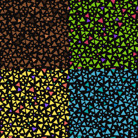 Set of triangle seamless patterns. Vector geometric colorful textures.のイラスト素材