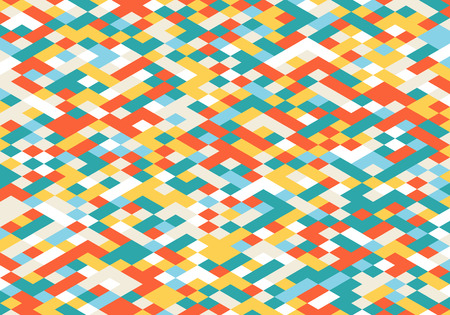Abstract Colorful Geometric Background. Modern Flat Isometry Illustration. Vector Random Colored Decorative Wallpaper.のイラスト素材