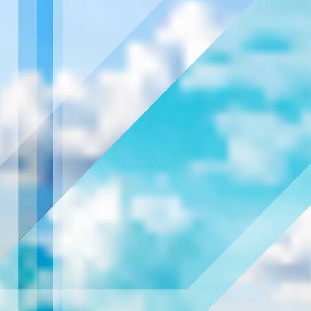 Abstract Cloudy Sky Illustration. Vector Blurred Realistic Background.のイラスト素材