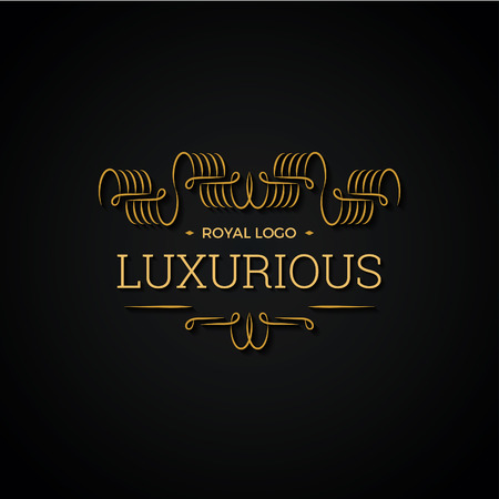 Gold Luxurious Clligraphic Logo for Businesses and Product Names, Luxury Industry Like Hotel, Wedding and Real Estate.のイラスト素材