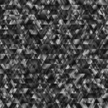 Abstract Monochrome Geometric Background. Vector Texture with Black, White and Gray Triangles. Random Elements Noise.のイラスト素材