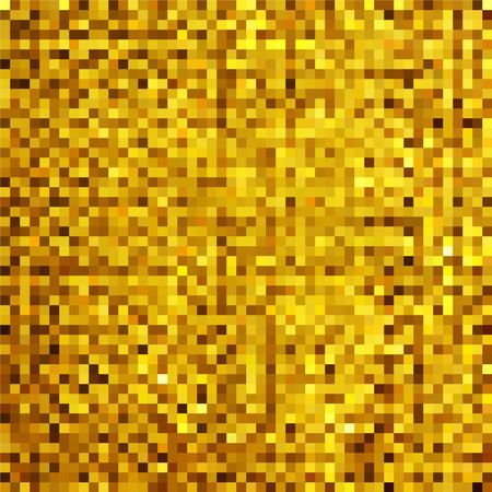 Gold Glitter Vector Pattern. Golden Abstract Pixel Background.のイラスト素材