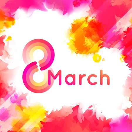 8 March Greeting Card Template. International Womens Day Background.のイラスト素材